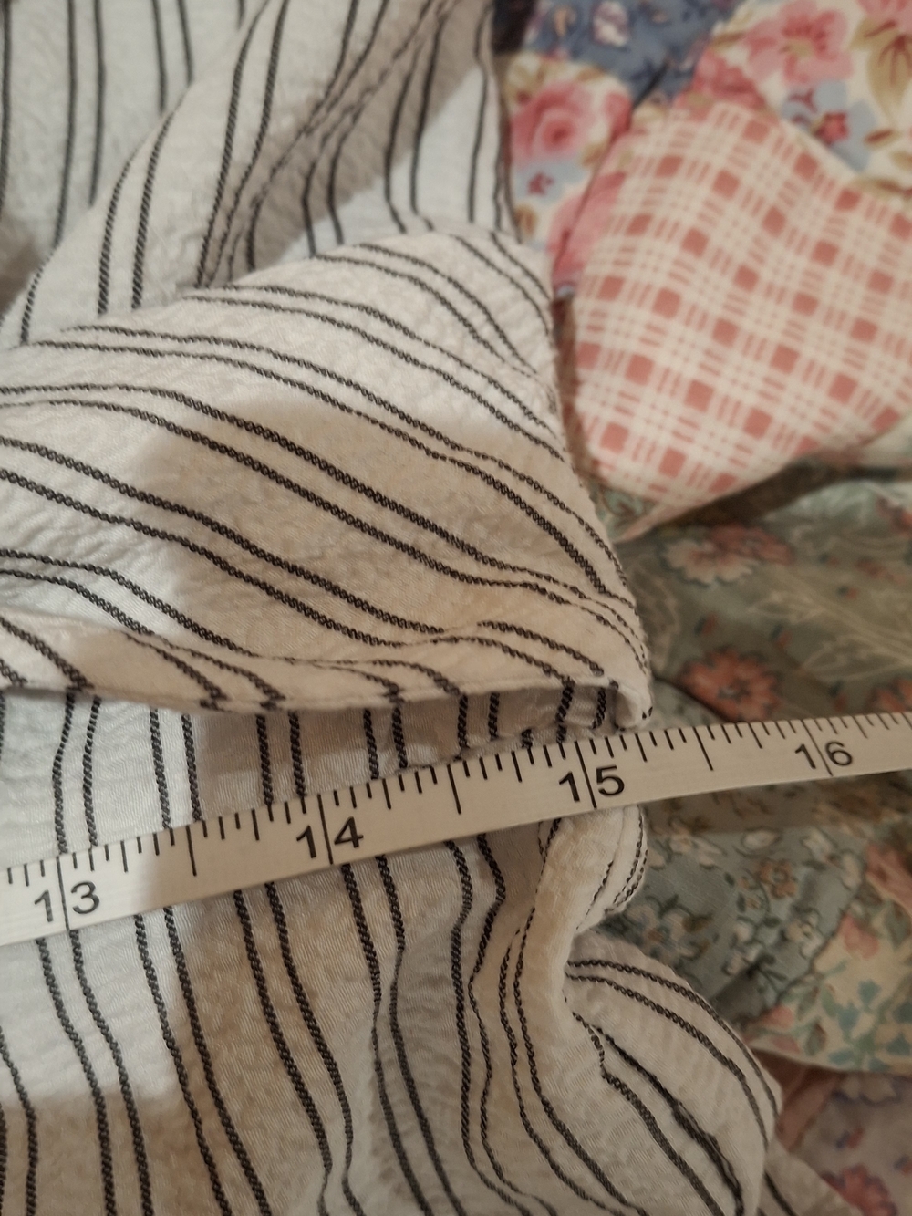 Calvin Klein Striped V-Neck Tie-Waist Cropped Jumpsuit in Beige and White - Picture 16 of 16